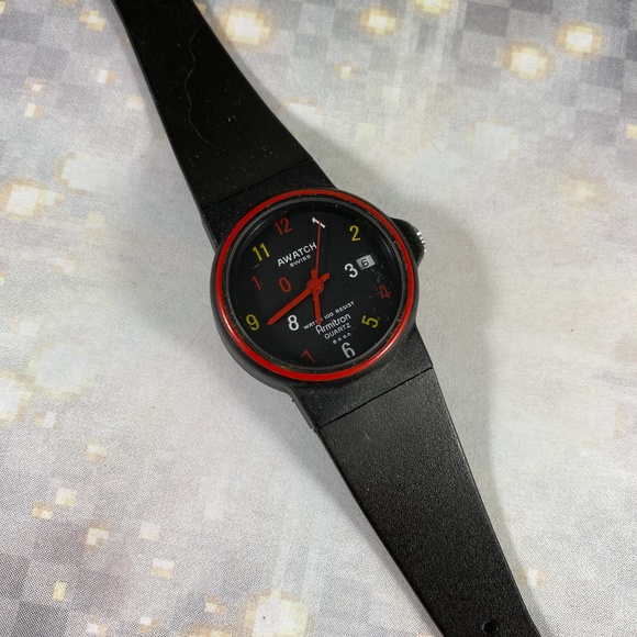 Awatch Other - Vintage Awatch Swiss watch pop art face black band